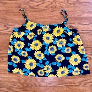 H&M Cropped Sunflower Tank Size M